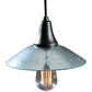 Meyda Lighting Galatia 8" Textured Black Pendant Light With Gray Seeded Mercury Shade Glass