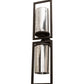 Meyda Lighting Galatia 9" 2-Light Wrought Iron Wall Sconce With Faux Mercury Shade Glass