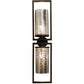 Meyda Lighting Galatia 9" 2-Light Wrought Iron Wall Sconce With Faux Mercury Shade Glass
