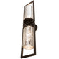 Meyda Lighting Galatia 9" 2-Light Wrought Iron Wall Sconce With Faux Mercury Shade Glass