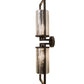 Meyda Lighting Galatia 9" 2-Light Wrought Iron Wall Sconce With Faux Mercury Shade Glass