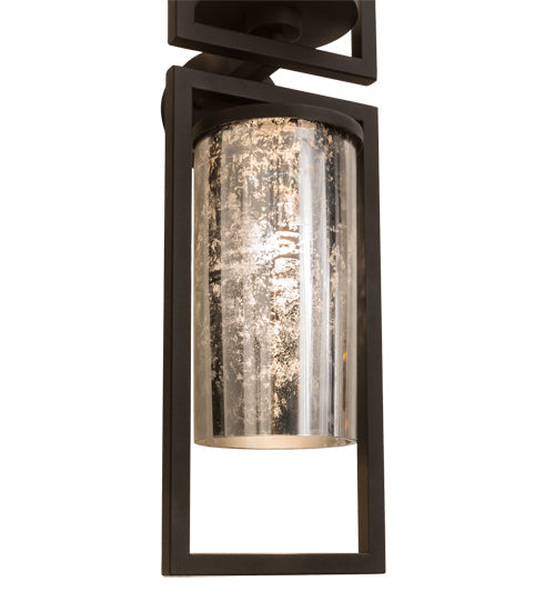 Meyda Lighting Galatia 9" 2-Light Wrought Iron Wall Sconce With Faux Mercury Shade Glass