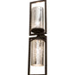 Meyda Lighting Galatia 9" 2-Light Wrought Iron Wall Sconce With Faux Mercury Shade Glass