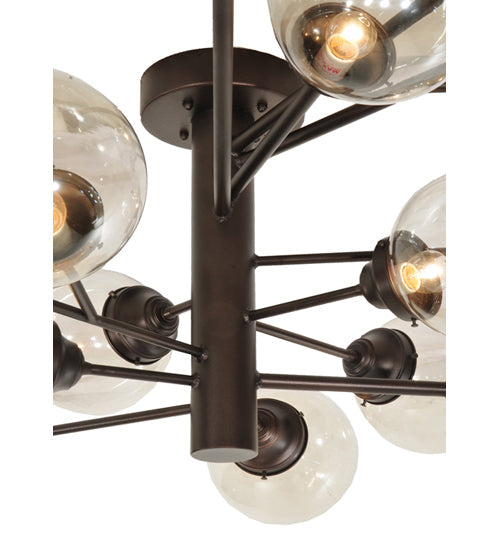 Meyda Lighting Galaxy 64" 15-Light Mahogany Bronze Chandelier With Clear Shade Glass