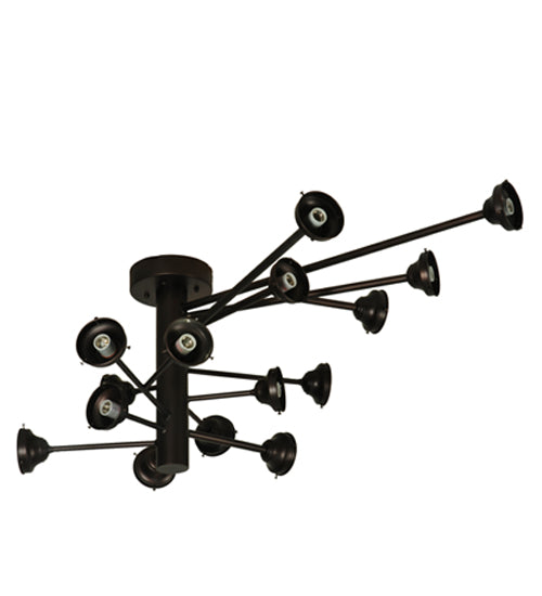 Meyda Lighting Galaxy 64" 15-Light Mahogany Bronze Chandelier With Clear Shade Glass