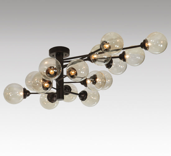 Meyda Lighting Galaxy 64" 15-Light Mahogany Bronze Chandelier With Clear Shade Glass