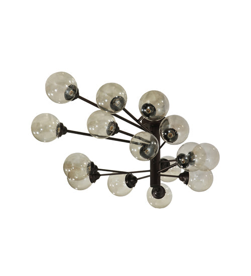 Meyda Lighting Galaxy 64" 15-Light Mahogany Bronze Chandelier With Clear Shade Glass