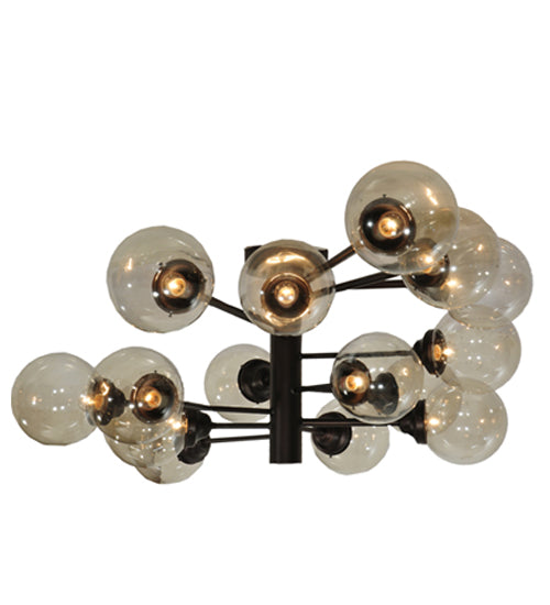 Meyda Lighting Galaxy 64" 15-Light Mahogany Bronze Chandelier With Clear Shade Glass