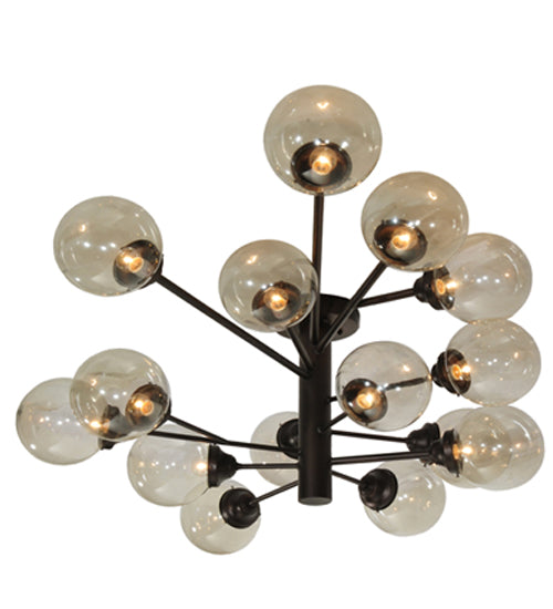 Meyda Lighting Galaxy 64" 15-Light Mahogany Bronze Chandelier With Clear Shade Glass