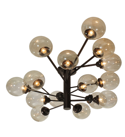 Meyda Lighting Galaxy 64" 15-Light Mahogany Bronze Chandelier With Clear Shade Glass