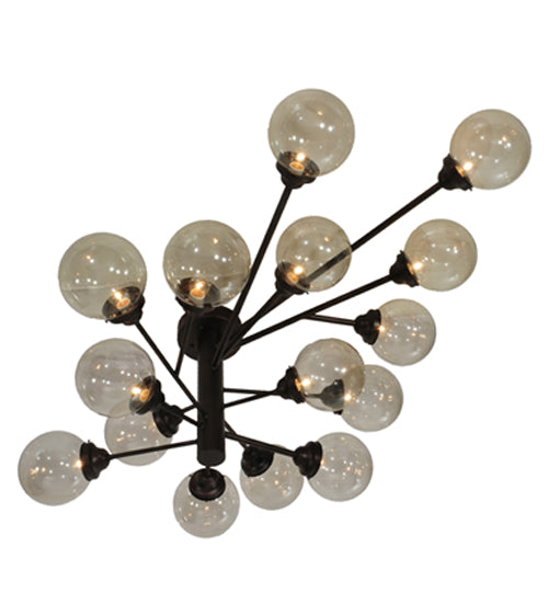 Meyda Lighting Galaxy 64" 15-Light Mahogany Bronze Chandelier With Clear Shade Glass