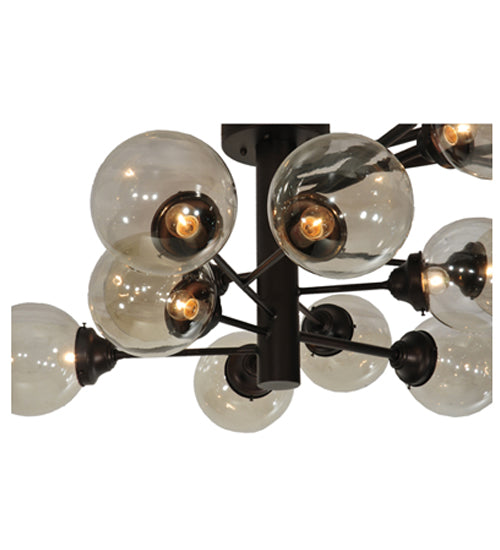 Meyda Lighting Galaxy 64" 15-Light Mahogany Bronze Chandelier With Clear Shade Glass