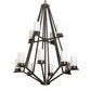 Meyda Lighting Galen 42" 12-Light 2-Tier Timeless Bronze Chandelier With Frosted Clear Statuario Idalight Shade