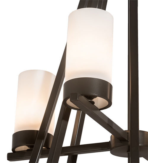 Meyda Lighting Galen 42" 12-Light 2-Tier Timeless Bronze Chandelier With Frosted Clear Statuario Idalight Shade