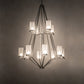 Meyda Lighting Galen 60" 12-Light 2-Tier Nickel Powder Coat Chandelier With Contrail Mist Idalight Shade