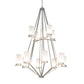 Meyda Lighting Galen 60" 12-Light 2-Tier Nickel Powder Coat Chandelier With Contrail Mist Idalight Shade