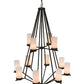 Meyda Lighting Galen 60" 12-Light 2-Tier Smoke Chandelier With Clear Frosted Acrylic Shade