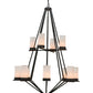 Meyda Lighting Galen 60" 12-Light 2-Tier Smoke Chandelier With Clear Frosted Acrylic Shade