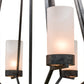 Meyda Lighting Galen 60" 12-Light 2-Tier Smoke Chandelier With Clear Frosted Acrylic Shade