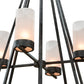 Meyda Lighting Galen 60" 12-Light 2-Tier Smoke Chandelier With Clear Frosted Acrylic Shade