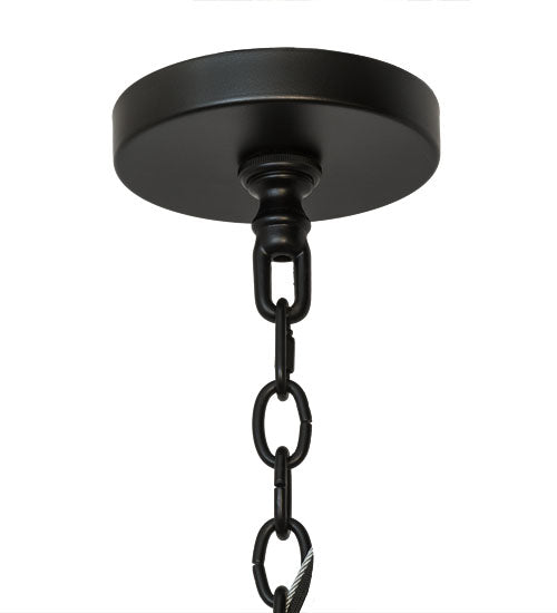 Meyda Lighting Galen 60" 12-Light Blackwash Chandelier With Frosted Clear Contrail Mist Idalight Shade Glass
