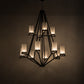 Meyda Lighting Galen 60" 12-Light Blackwash Chandelier With Frosted Clear Contrail Mist Idalight Shade Glass
