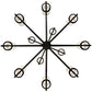 Meyda Lighting Galen 60" 12-Light Blackwash Chandelier With Frosted Clear Contrail Mist Idalight Shade Glass