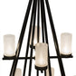 Meyda Lighting Galen 60" 12-Light Blackwash Chandelier With Frosted Clear Contrail Mist Idalight Shade Glass