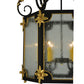 Meyda Lighting Ganser 25" 6-Light Blackwash & Gold Accents Lantern Pendant Light With Clear Seeded Shade Glass