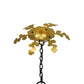 Meyda Lighting Ganser 25" 6-Light Blackwash & Gold Accents Lantern Pendant Light With Clear Seeded Shade Glass