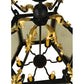 Meyda Lighting Ganser 25" 6-Light Blackwash & Gold Accents Lantern Pendant Light With Clear Seeded Shade Glass