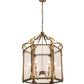 Meyda Lighting Ganser 34" 6-Light Gilded Tobacco & Gold Highlights Lantern Pendant Light With Clear Rainstone Idalight Shade Glass