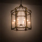 Meyda Lighting Ganser 34" 6-Light Gilded Tobacco & Gold Highlights Lantern Pendant Light With Clear Rainstone Idalight Shade Glass