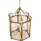 Meyda Lighting Ganser 34" 6-Light Gilded Tobacco & Gold Highlights Lantern Pendant Light With Clear Rainstone Idalight Shade Glass