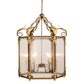 Meyda Lighting Ganser 34" 6-Light Gilded Tobacco & Gold Highlights Lantern Pendant Light With Clear Rainstone Idalight Shade Glass