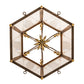Meyda Lighting Ganser 34" 6-Light Gilded Tobacco & Gold Highlights Lantern Pendant Light With Clear Rainstone Idalight Shade Glass