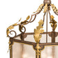 Meyda Lighting Ganser 34" 6-Light Gilded Tobacco & Gold Highlights Lantern Pendant Light With Clear Rainstone Idalight Shade Glass