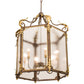 Meyda Lighting Ganser 34" 6-Light Gilded Tobacco & Gold Highlights Lantern Pendant Light With Clear Rainstone Idalight Shade Glass