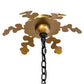 Meyda Lighting Ganser 48" 12-Light Solar Black & Gold Lantern Pendant Light With Clear Seeded Shade Glass