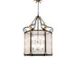 Meyda Lighting Ganser 48" 12-Light Solar Black & Gold Lantern Pendant Light With Clear Seeded Shade Glass