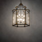 Meyda Lighting Ganser 48" 12-Light Solar Black & Gold Lantern Pendant Light With Clear Seeded Shade Glass