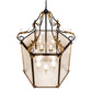 Meyda Lighting Ganser 48" 12-Light Solar Black & Gold Lantern Pendant Light With Clear Seeded Shade Glass