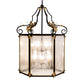 Meyda Lighting Ganser 48" 12-Light Solar Black & Gold Lantern Pendant Light With Clear Seeded Shade Glass