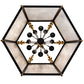 Meyda Lighting Ganser 48" 12-Light Solar Black & Gold Lantern Pendant Light With Clear Seeded Shade Glass