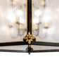 Meyda Lighting Ganser 48" 12-Light Solar Black & Gold Lantern Pendant Light With Clear Seeded Shade Glass