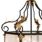 Meyda Lighting Ganser 48" 12-Light Solar Black & Gold Lantern Pendant Light With Clear Seeded Shade Glass