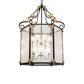 Meyda Lighting Ganser 48" 12-Light Solar Black & Gold Lantern Pendant Light With Clear Seeded Shade Glass
