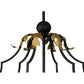 Meyda Lighting Ganser 60" 12-Light Black & Gold Lantern Pendant Light With Clear Seeded Shade Glass
