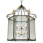 Meyda Lighting Ganser 60" 12-Light Black & Gold Lantern Pendant Light With Clear Seeded Shade Glass