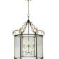 Meyda Lighting Ganser 60" 12-Light Black & Gold Lantern Pendant Light With Clear Seeded Shade Glass